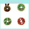 Nicovaer Plush Pet Toy For Dogs And Cats Soft Christmas Sweet Donut Design In Gingerbread Color