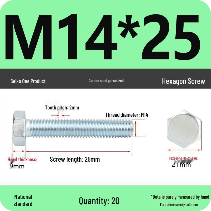 8.8 Grade Hot-Dip Galvanized Hex Bolt Nail M4-M30