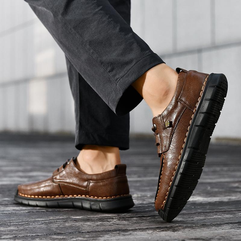 New Men's Casual Shoes Handmade Leather Loafers Comfortable Men's Shoes Leather Flat Moccasins Men Sneakers