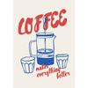 Modern Trendy Retro Vintage Chic Coffee Espresso Wall Art Prints Canvas Painting Poster Picture for Office Kitchen Home Decor