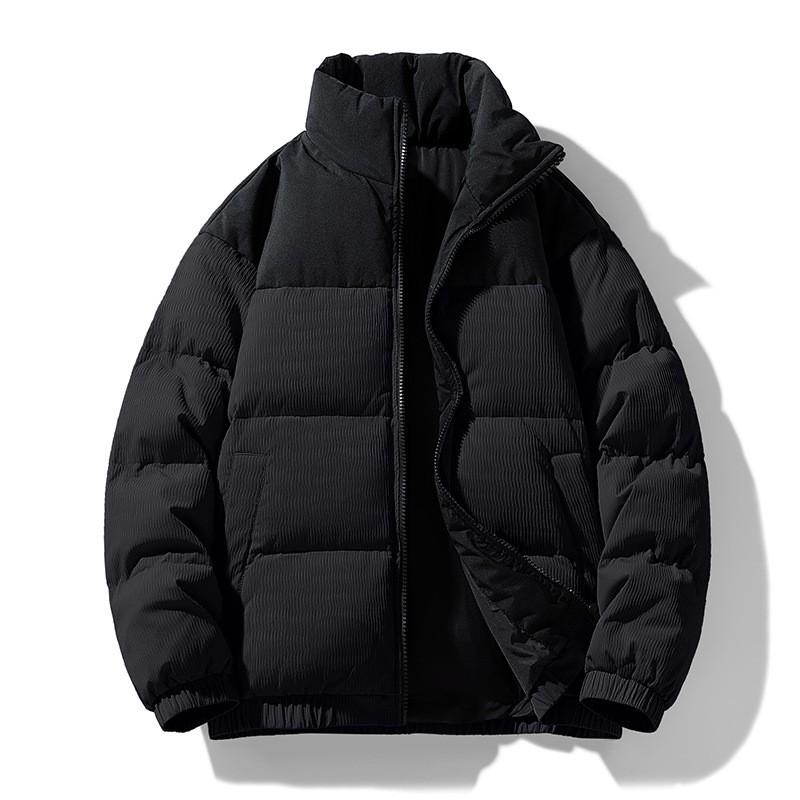 Dopamine Color Block Thick Stand Collar Down Jacket Winter Unisex Warm Casual Fashion