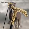 Golden Horse Handle Luxury Pattern Walking Stick Party Fashion Elegant Walking Stick Decorative Cospaly Cane Knob Crosier 90cm