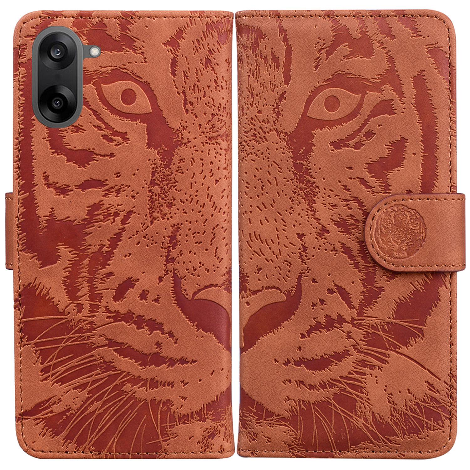 For OnePlus Nord CE5 5G/Ace 5 Racing 5G Case Tiger Imprint Leather Wallet Phone Cover C