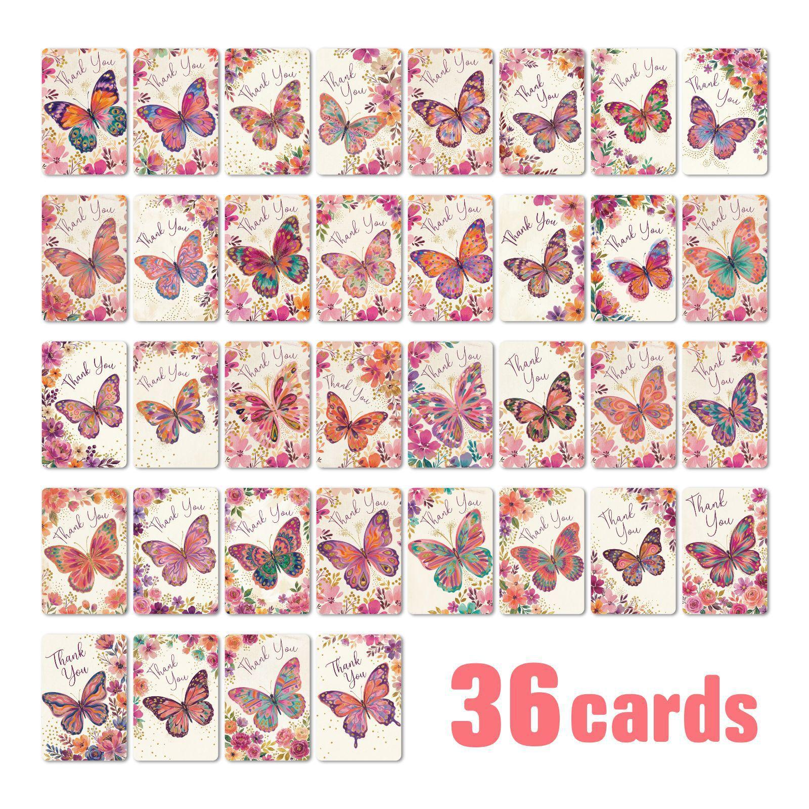 

Flower Butterfly Thanksgiving Thank You Card 36 Feng Thank You Quote Card Hand Account Material Wall Decoration Message Card RXHB0402