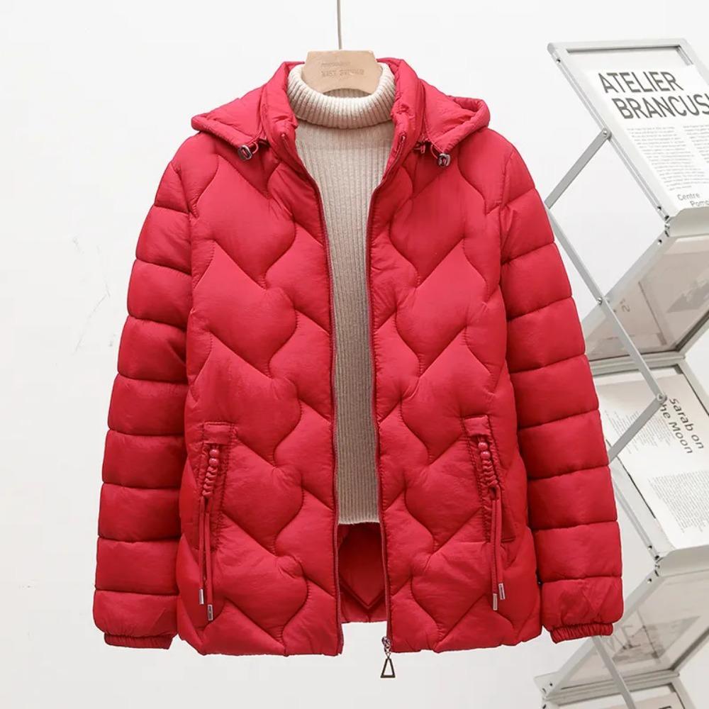 Down Padded Jacket Women's Short Autumn and Winter Lightweight Hooded Padded Jacket Mother Jacket Padded Jacket