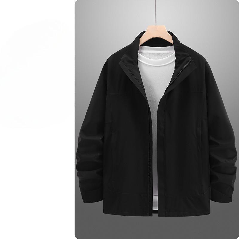

Stand-collared Jacket Men s Spring and Autumn Single-layer Windbreaker Windproof Waterproof Sports Jacket Couple Outdoor Mountaineering Suit 4XL
