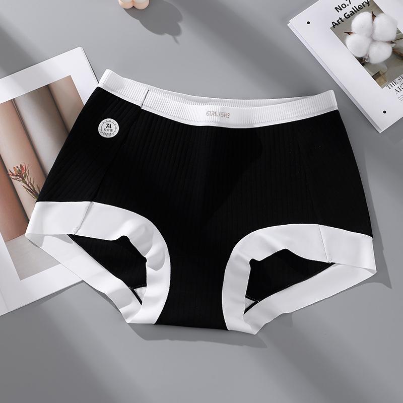 Plus Size Women's Spring and Summer Pure Cotton Seamless Extended Crotch 7A Antibacterial Briefs