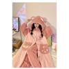 Autumn and Winter New Cute Hooded Nightgown Little Beaver Coral Fleece Pajamas Women's Winter Women's Pajamas Set