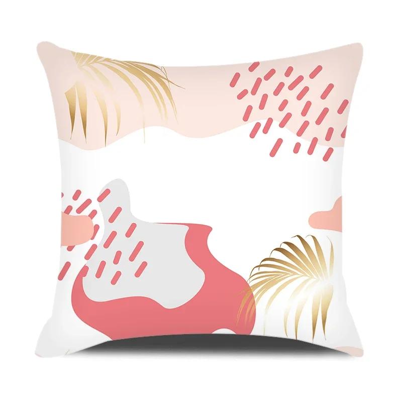 Modern Style Cushion Cover Abstraction Geometric Floral Plant Printed Pillow Cover Home Sofa Chair Decorative Pillowcase 45*45Cm