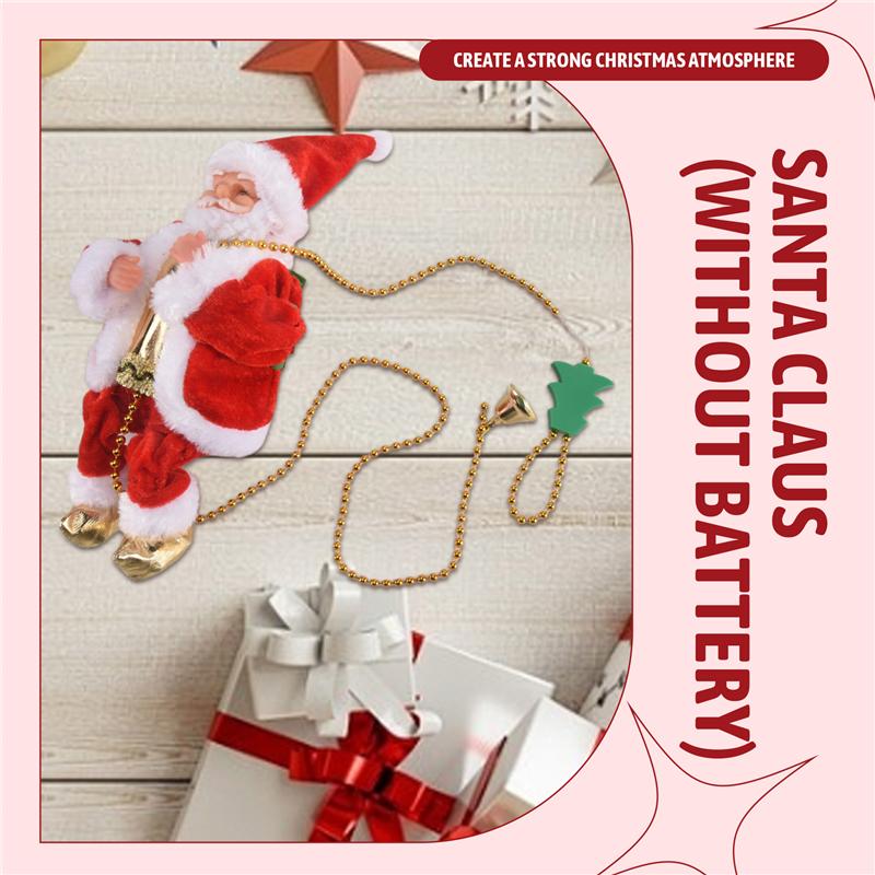 Happy New Christmas Decorations Santa Claus Automatic Climbing On Rope For Home Indoor Shop Xmas Gift Wall Window