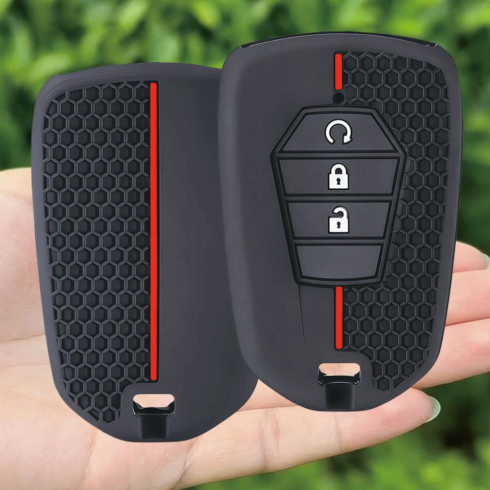 New 3 Buttons Silicone Car Key Cover Remote Control Fobs for ISUZU Dmax D-max Mux 2021 2022+ D-max MU-X 3.0 Mux Accessories Box