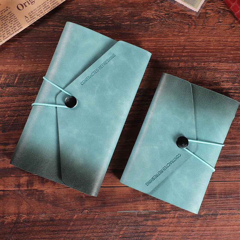 Nostalgic A6 Loose-Leaf Notebook with Retro Binding & Strap - Small A7 6-Hole Creative Pocket Journal with Logo