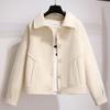 350g Women's Petite Short Woolen Coat - Autumn Retro Korean Style Loose Jacket