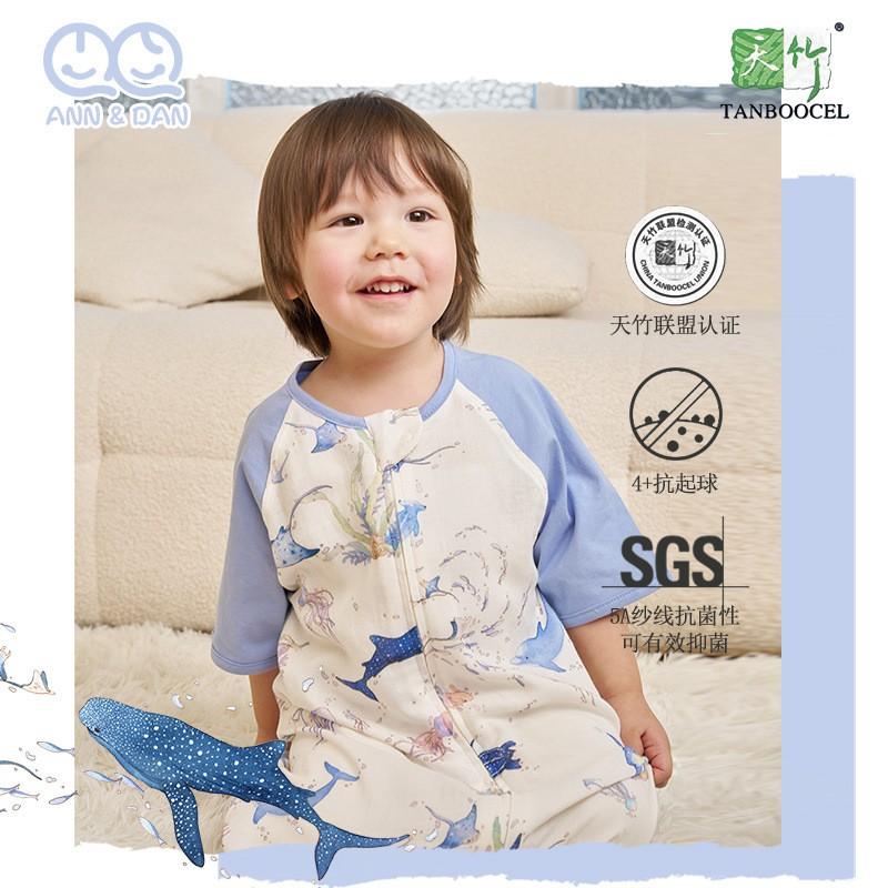 Bamboo Cotton Short Sleeve Footless Sleep Sack Toddlers Lightweight Baby Sleepwear A-Class Safety
