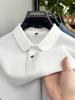 Men's Solid Color 100% Cotton Polo - Short-Sleeve, Summer Casual Lapel Top for Middle Age