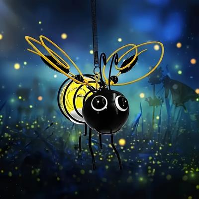 Solar-Bienenlichter, Insekten-Gartenlampen aus Metall, Niederspannungs-Solarwegbeleuchtung mit abnehmbarem Design, Lampenschirm aus Kunststoff