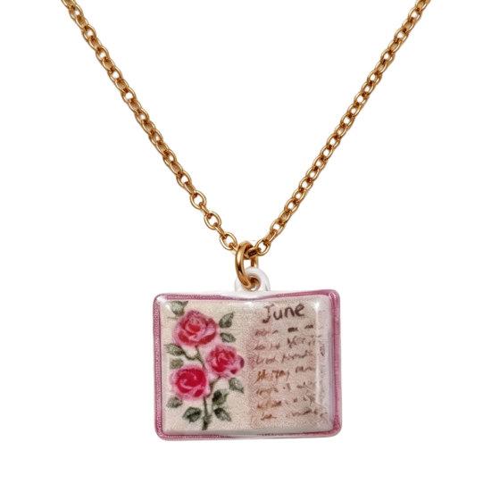 Flower Pendant Necklace Copper 17 Mm 1 Pc