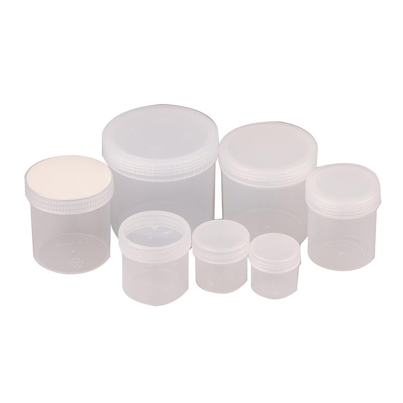 Průhledná uzavřená plechovka s víkem Plastová prázdná balící láhev Kruhové úložiště kbelík Sklenice na sušenky Potravinářské uzavřené plechovky Nádržka