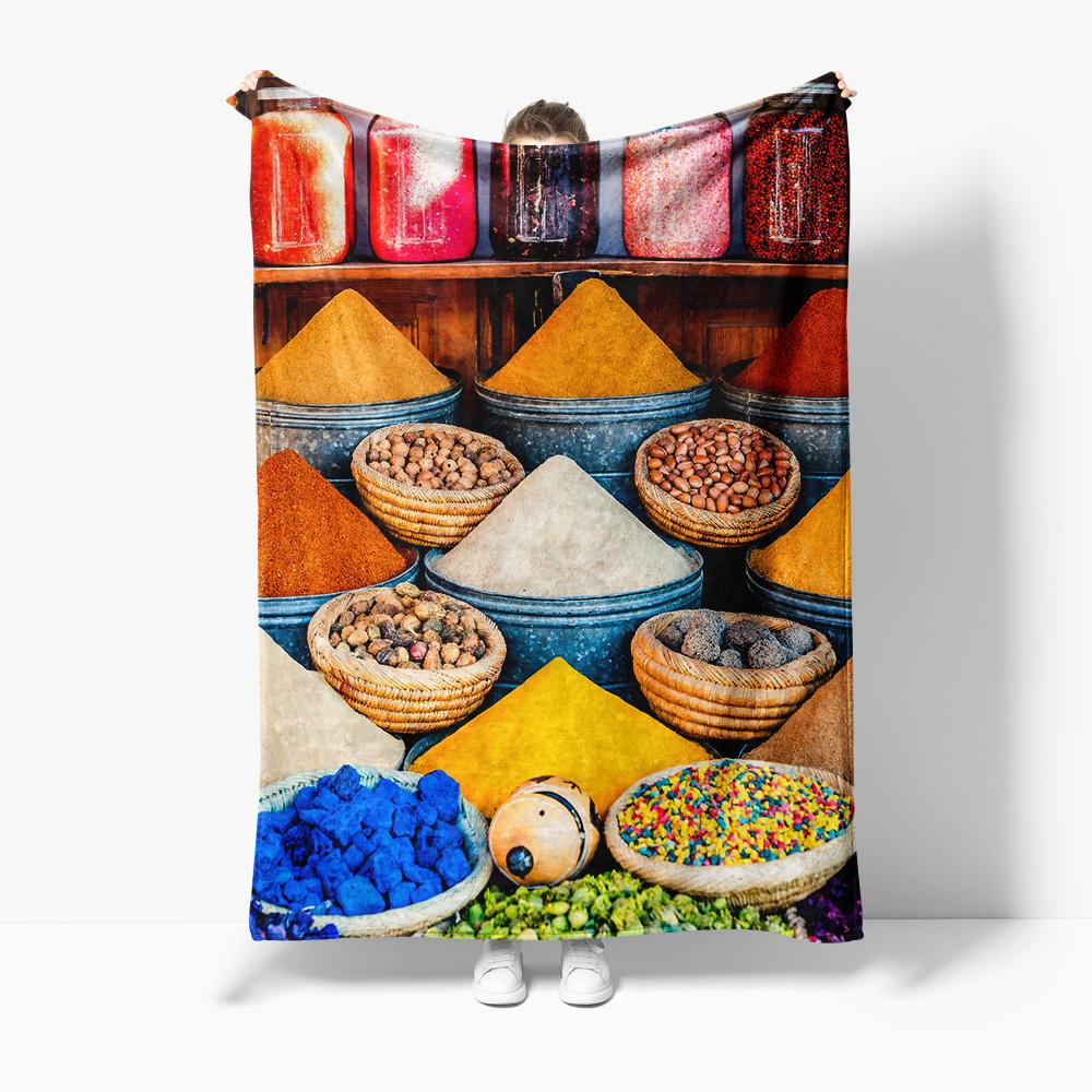 

Spice Market Colorful Decorative Throw Blanket Sofa Bed Cover Cushion Pillow for Home Living Room Decoration 75x100cm