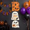 Layered Hanging Seasonal Ornament Halloween Wooden BOO Sign Creative Letter Pendants Vintage Ghost Pumpkin Black Cat