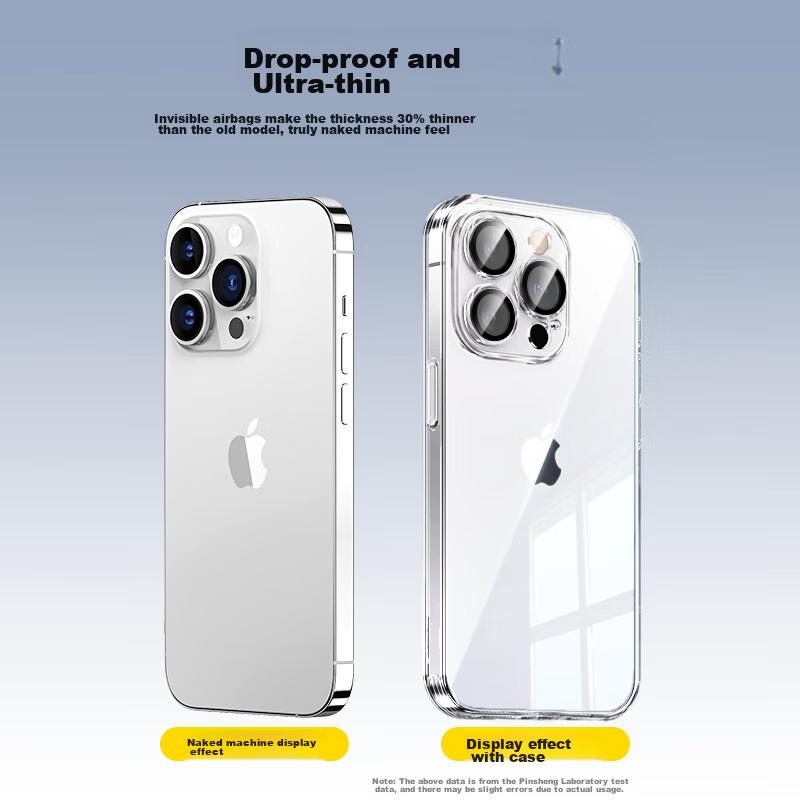 Pisen Ultra-Thin Case for Apple IPhone 15 Pro, Transparent with Built-In Camera Lens Protector, Full Lens Protection, Dustproof, Soft And Wome