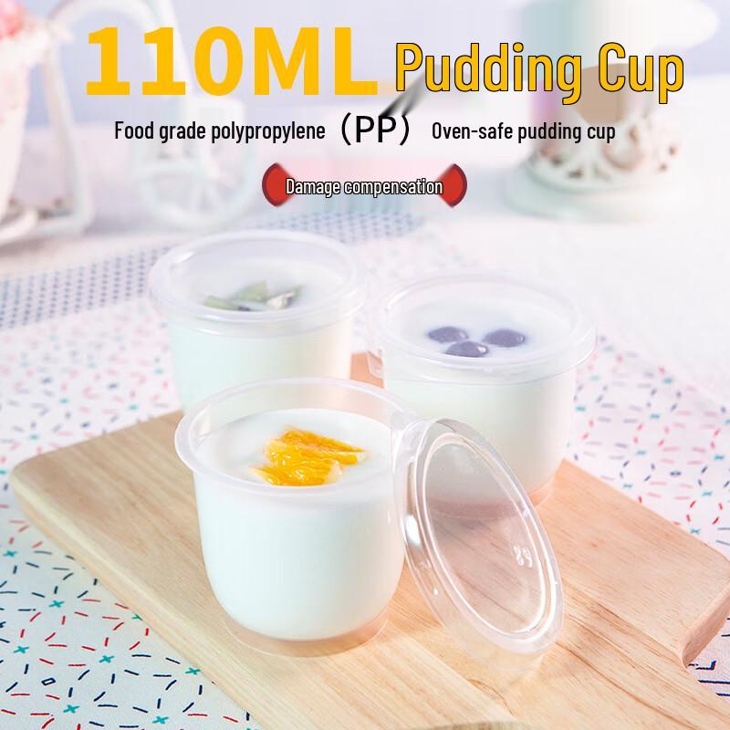 Einweg-Dessertbecher mit Deckeln & Löffeln