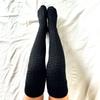 Damen Winter Beinwärmer Zopfmuster Kabelstrick Oberschenkelhohe Stiefelsocken Einfarbig Gedrehte Strickerei Über Knie Lange Strümpfe