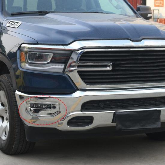 Vordere Nebelscheinwerferabdeckung Lampenverkleidung Rahmen Zubehör für Dodge RAM 1500 2018+Chrom