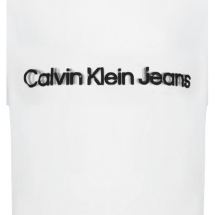 Calvin Klein Letter Pattern Loose Fit Crew Neck Short Sleeve T-Shirt Men Tops White J323251YAF