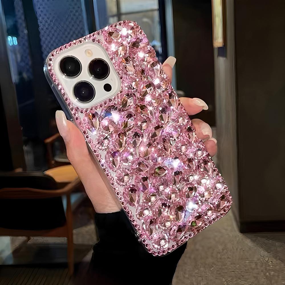 

Luxury Glitter Rhinestone Crystal Diamond Case For XiaoMi 15 Ultra 14 Pro 14T 14A Plus 13 Lite 13T 12 12T 12S 12X 5G Bling Sparkle Cover XiaoMi 15 розовый