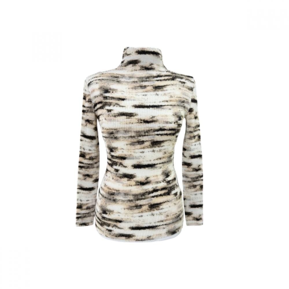 

High Neck Long Sleeve Tee Cloud Pattern 452 162 Single option