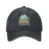 Vintage Yellowstone US National Park Wolf Bison Bear Vintage Baseball Caps Distressed Washed Caps Hat