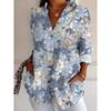 Fashionable Women's Floral Print Long-Sleeve Shirt Loose Fit Comfortable Breathable Long-Sleeve Shirt Casual Everyday Shirt