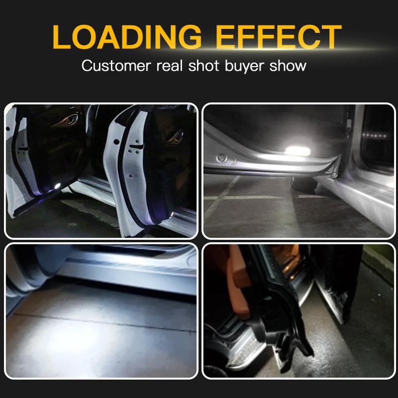 2Pcs Car LED Door Welcome Lights for Honda Acura MDX 2007-up RLX 2014-up TL 2009-up TLX 2015-up ZDX 2010-2013 12V White Car Lamp