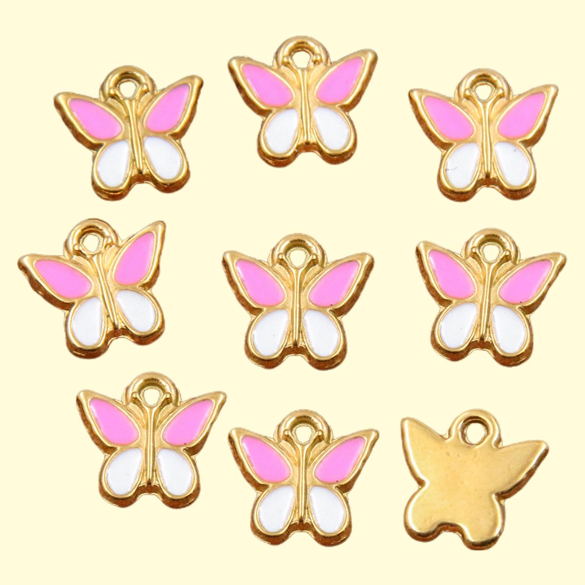 6 Styles Stainless Steel Bow Tie Butterfly Beetle Pendant Ornaments 1pc