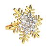 Formal Event Napkin Clips Rhinestone Snowflake Ring, Metal Holder, Winter Luxury Kitchen Table Decor Holiday Ring for Christmas Dinner Party