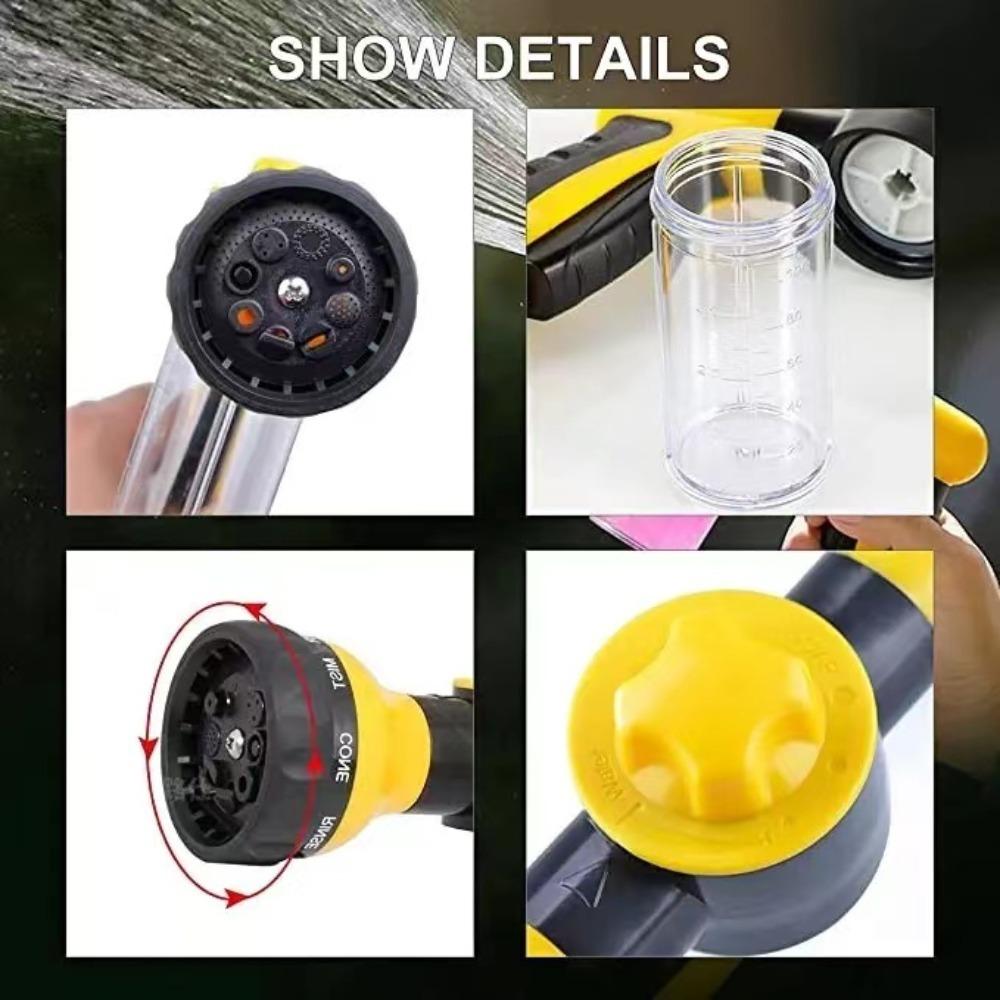 Multifunctional  Adjustable Mode Water Guns Nozzle Hose Washer Garten Watering Jet Sprayer with Foam Container Fertilizer Tools