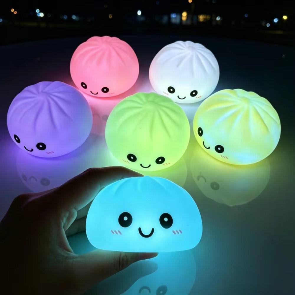 Electronic Dumpling Squishes Food Ornament Glowing Dumplings LED Bun Night Light Children Gift