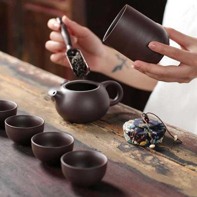 7 Pcs Purple Sand Cup Tea Puer Teapot Portable Outdoor Travel Kung Fu Teaware Ceramic Utensils Ceremony Set Teacup Fine Gift