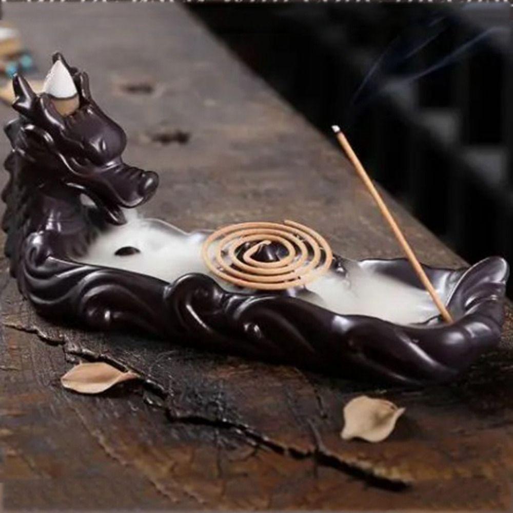Handicrafts Dragon Incense Seat Dragon Design Exquisite Backflow Incense Holder Attractive Lifelike Vertical Aromatherapy Stove