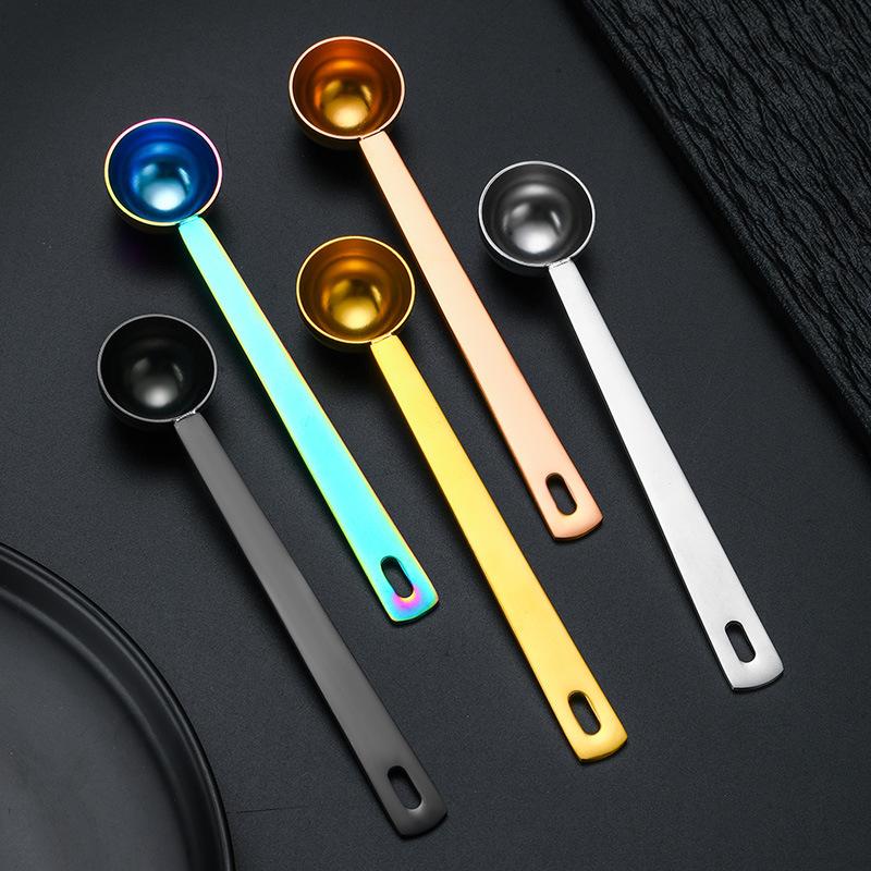 Stainless Steel Measuring Spoon with Scale for Measuring Coffee Ladle, Long Handle, Powder for Seasoning, Baking Seasoning Measuring Spoon