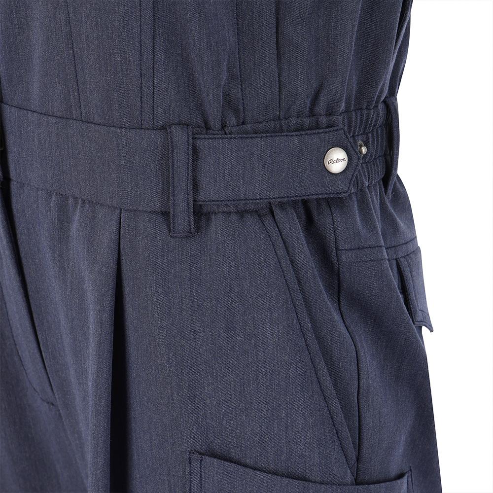 MALBON GOLF Shirt-Style Loose Fit Sleeveless Jumpsuit Navy (Woman)