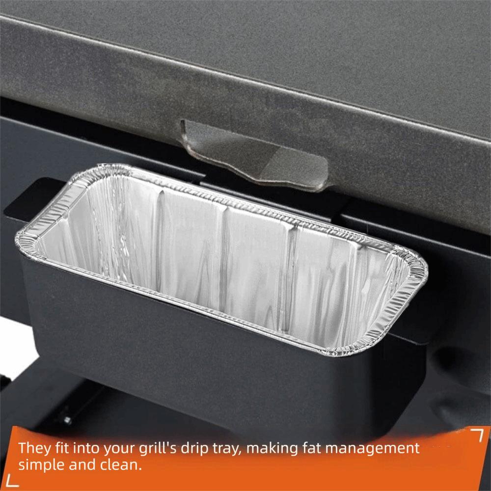 30/50Pcs Heavy Duty Grease Tray Liner Aluminum Drip Pans Disposable Aluminum Foil Box  Kitchen Prep