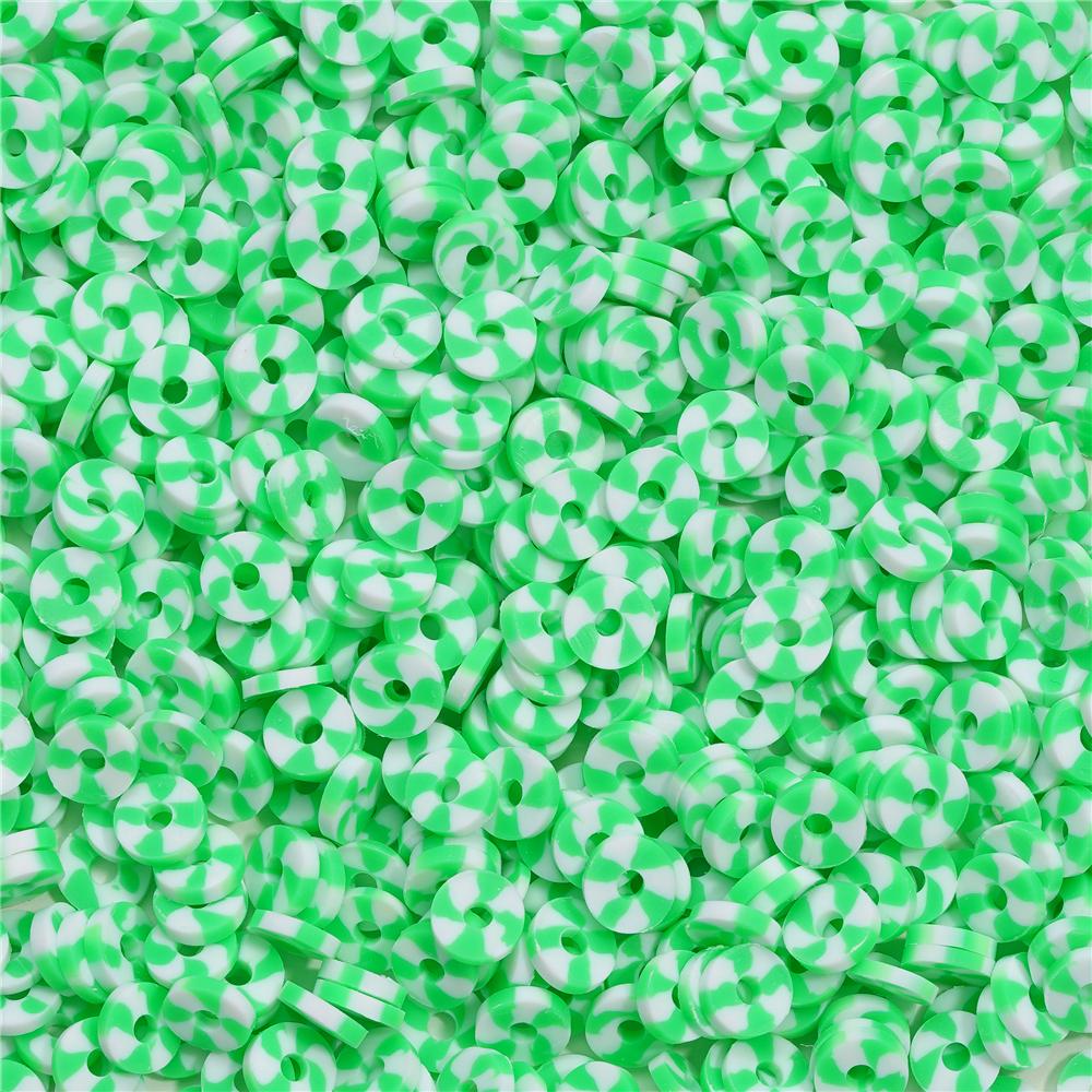 350pcs 6mm Flat Round Polymer Clay Beads Loose Spacer Beads for Jewelry Making DIY Needlework Bracelet Necklace Accessories