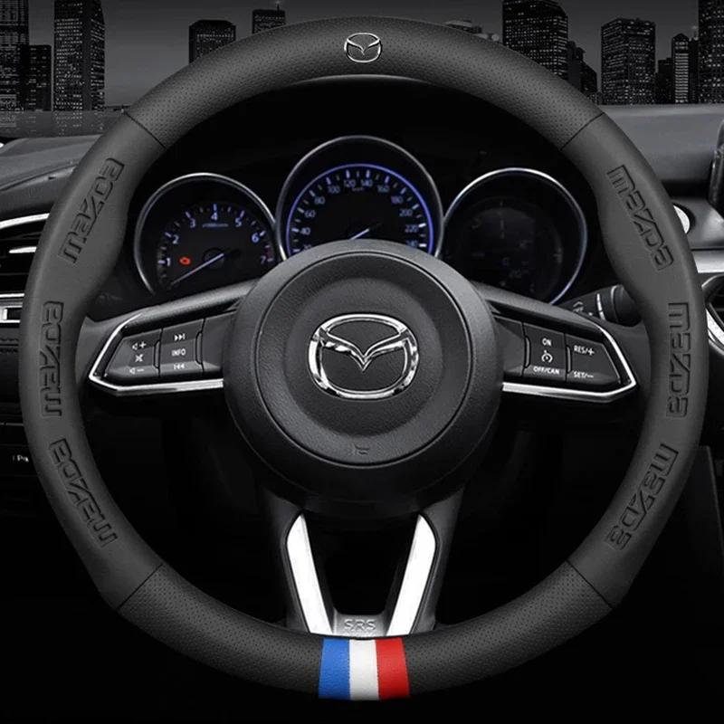 2025 Horký kožený potah na volant pro Mazda 3 5 6 SKYACTIV Axela Atenza CX30 CX5 CX8 CX9 MX5 RX8 RX7 BT50 Příslušenství