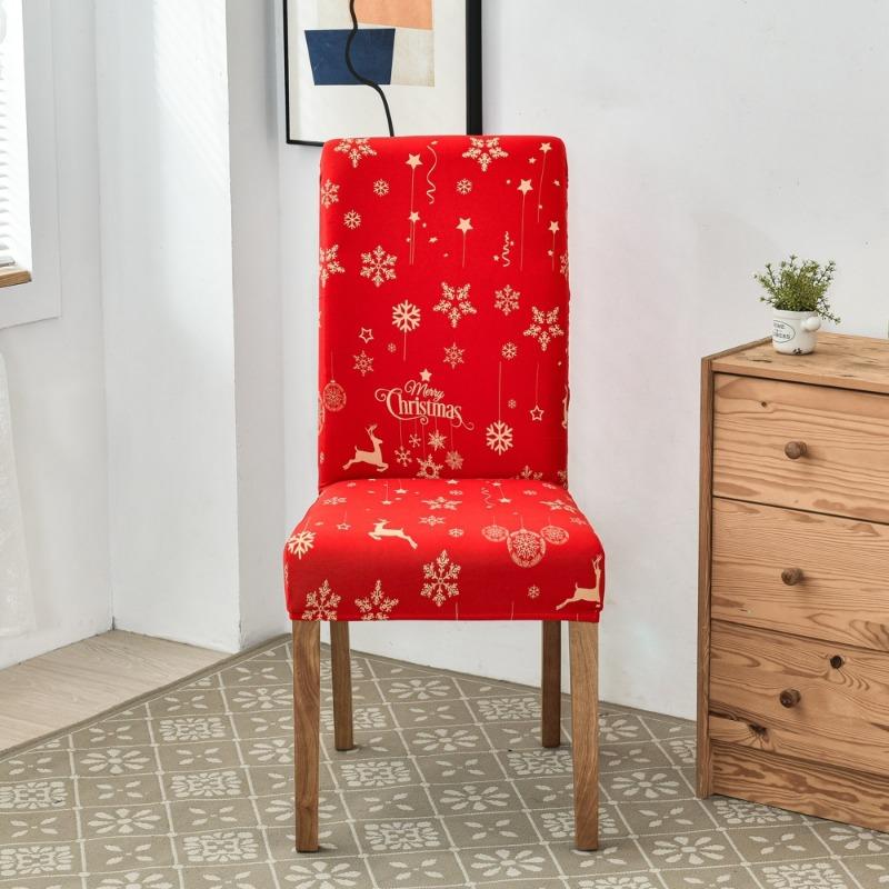 Printed Chair Cover Elastic Kitchen Seat Cover Stretch Chair Covers for Dining Room Wedding Hotel Banquet Washable