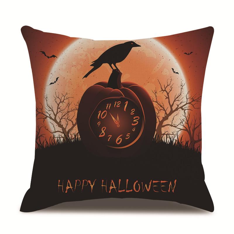 Halloweenský lněný povlak na polštář Tištěný povlak na polštář