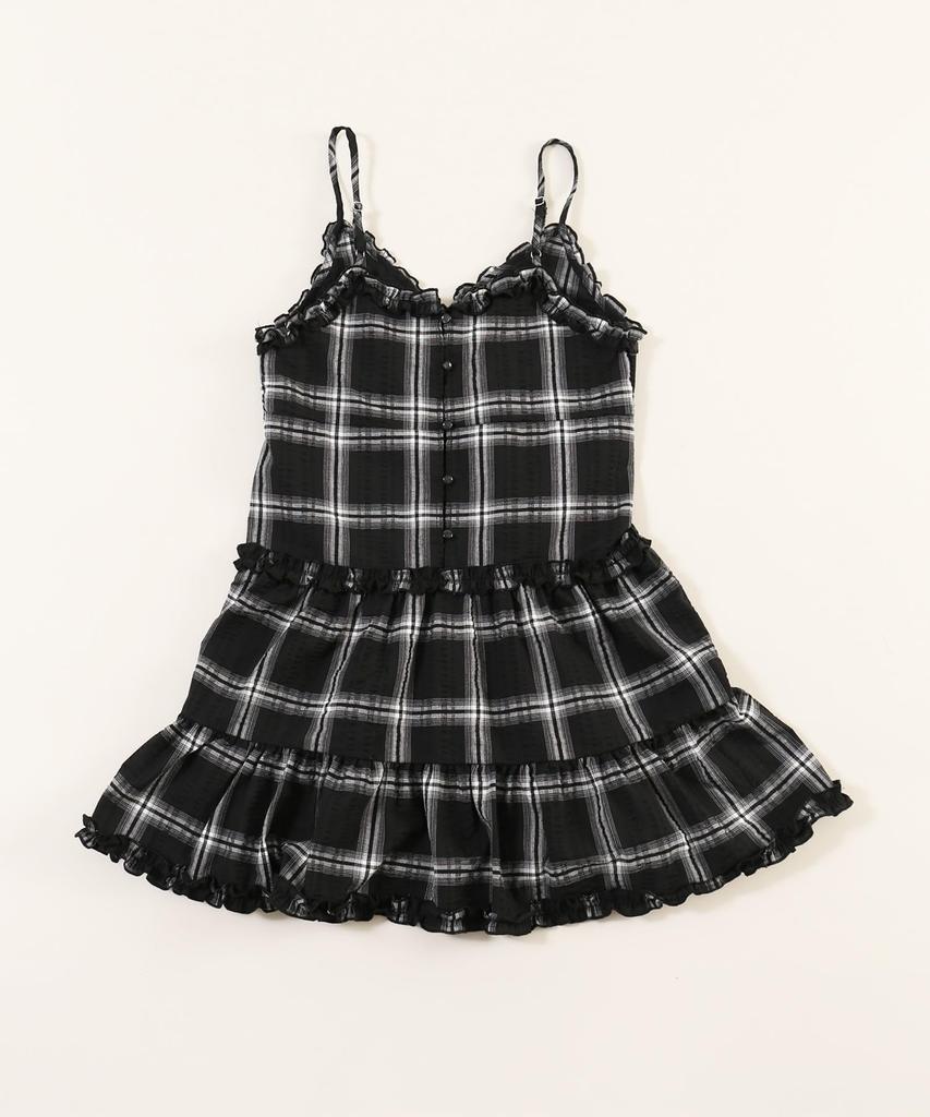 [WEGO] WC Frill Check Camisole Dress Women's F Black