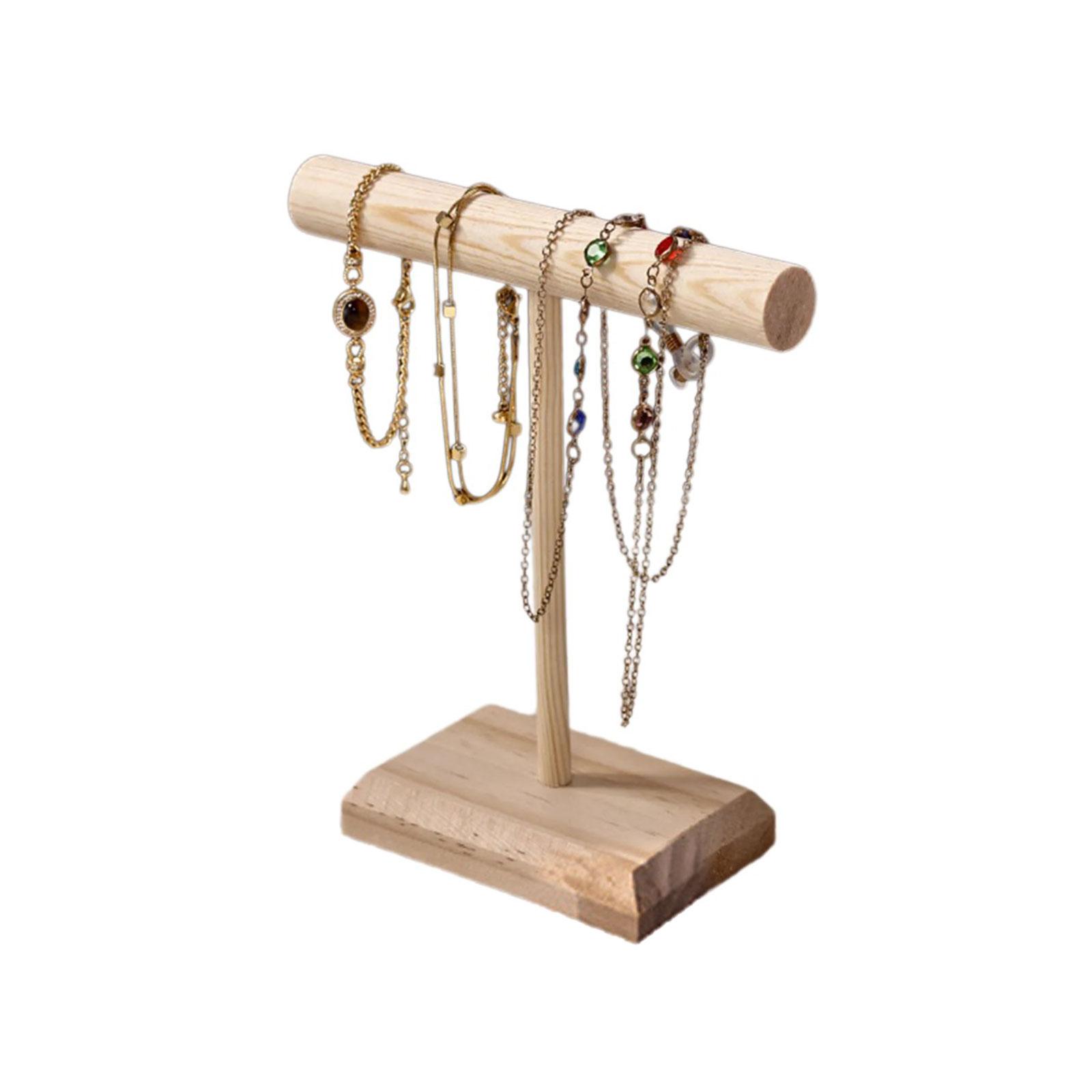 

Элегантный деревянный держатель для браслетов и браслетов с деревянным основанием Стильная стойка для ювелирных изделий для розничной торговли и домашней организации S