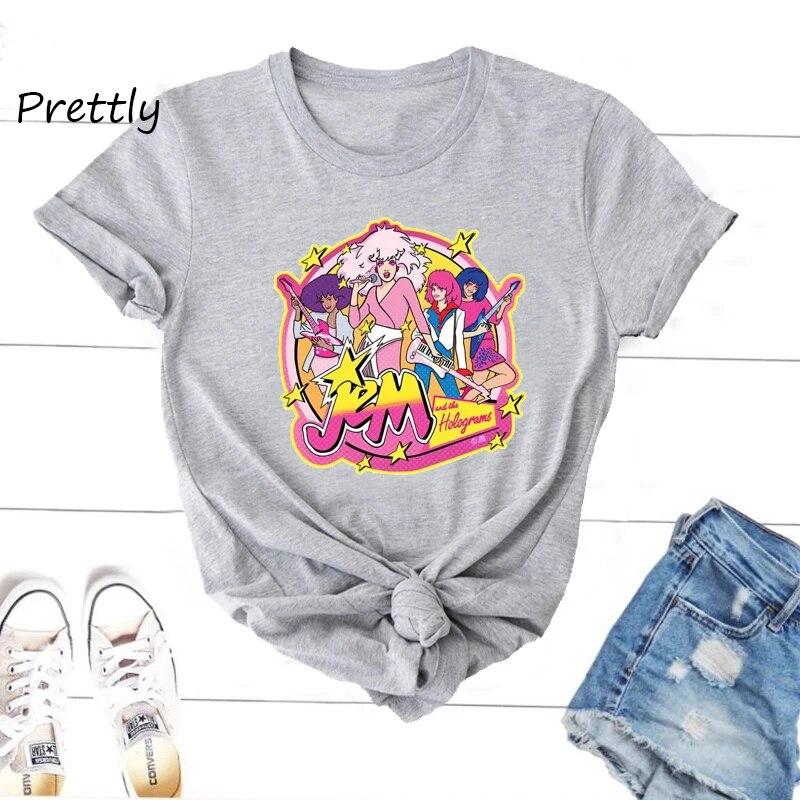 

Женская футболка Jem The Holograms, летняя футболка для девочек 80-х годов, винтажная футболка с короткими рукавами и рисунком, женская футболка унисекс, хлопковая одежда с короткими рукавами унисекс 3XL